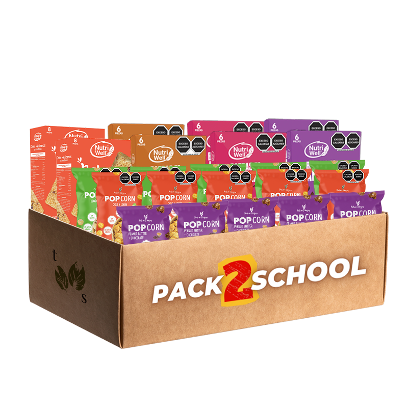 Pack2School - Diversión Ilimitada 23 Botanas Palomitas de Maíz y Barras de Amaranto | Nutriwell y Nature Origins