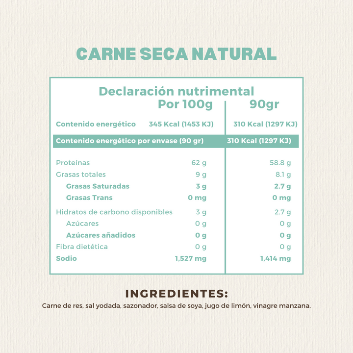 Carne Seca Sabor Natural | 90 GR - Gran Jefe