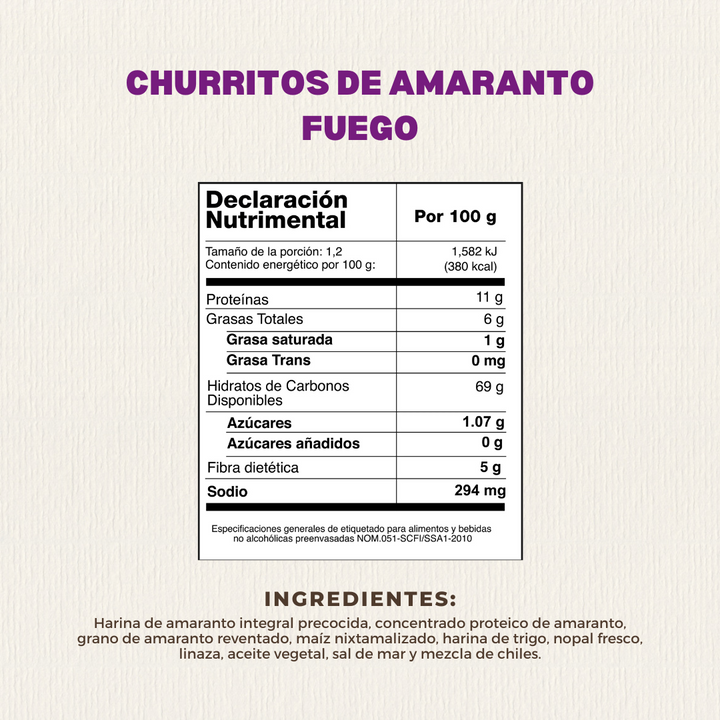 Churritos de Amaranto Sabor Fuego 50 GR | Almond Love