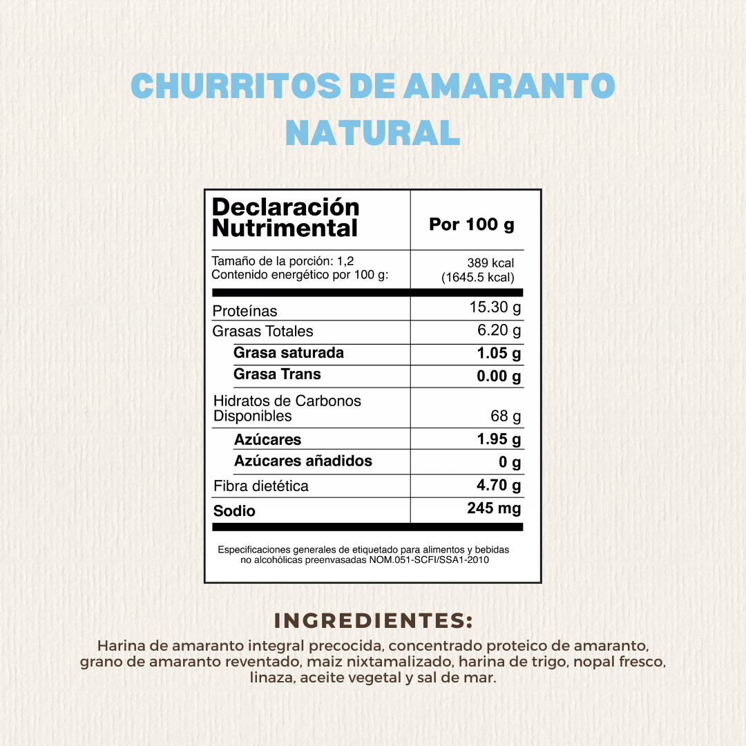 Churritos de Amaranto Naturales 50 GR | Almond Love