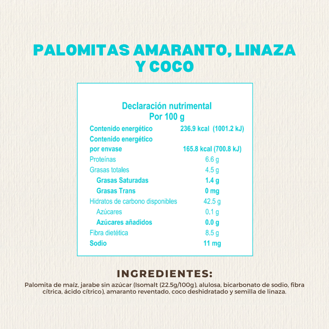 Palomitas de Amaranto Linaza y Coco 70 GR | Nature Origins