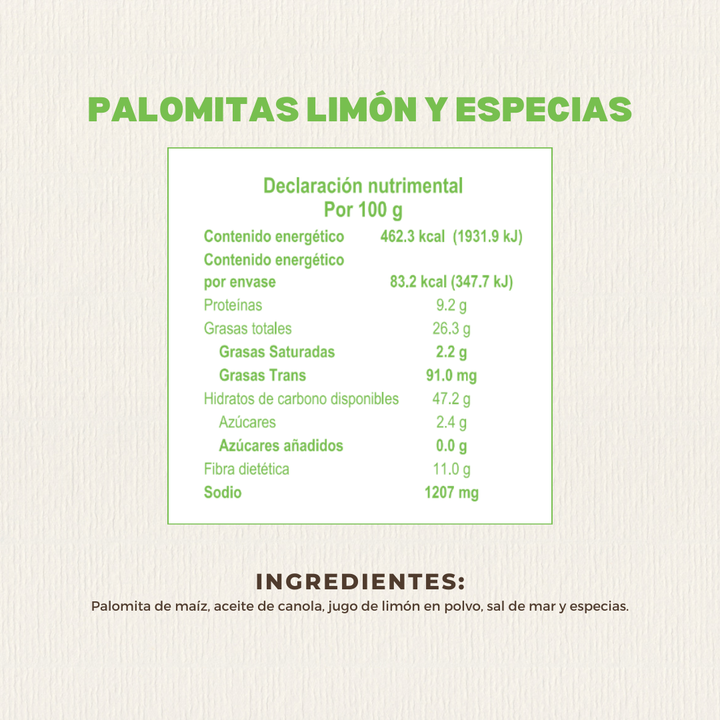 Palomitas de Limón y Especias 18 GR | Nature Origins