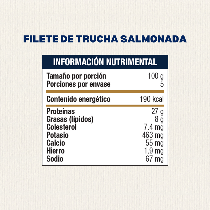 Filete de Trucha Salmonada (Refrigerado) | El Pedregal