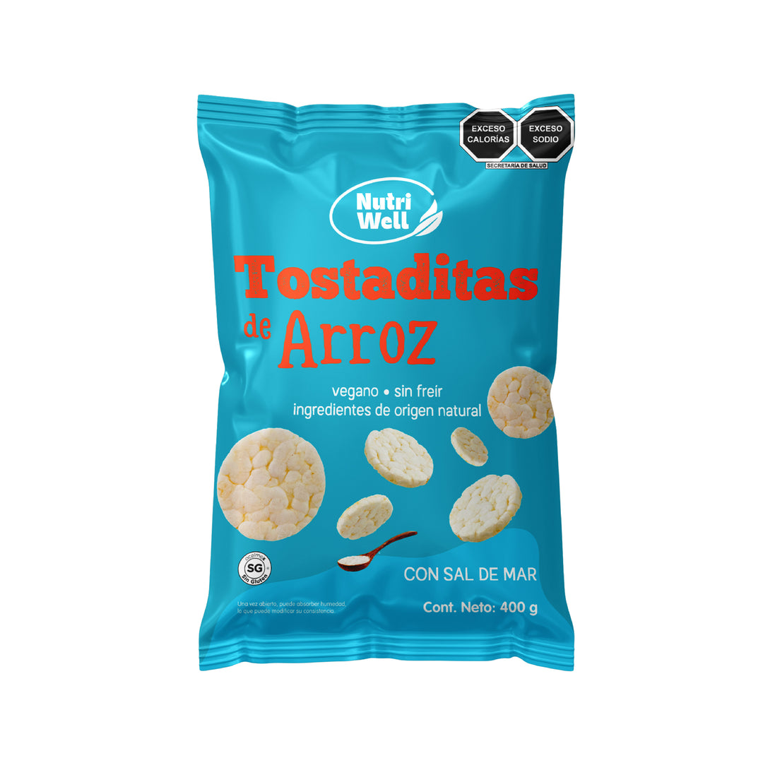 Tostaditas de Arroz con Sal de Mar 400 GR | Nutriwell