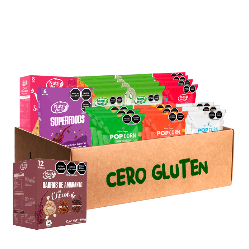 Cero Gluten - 21 botanas | Nutriwell y Nature Origins