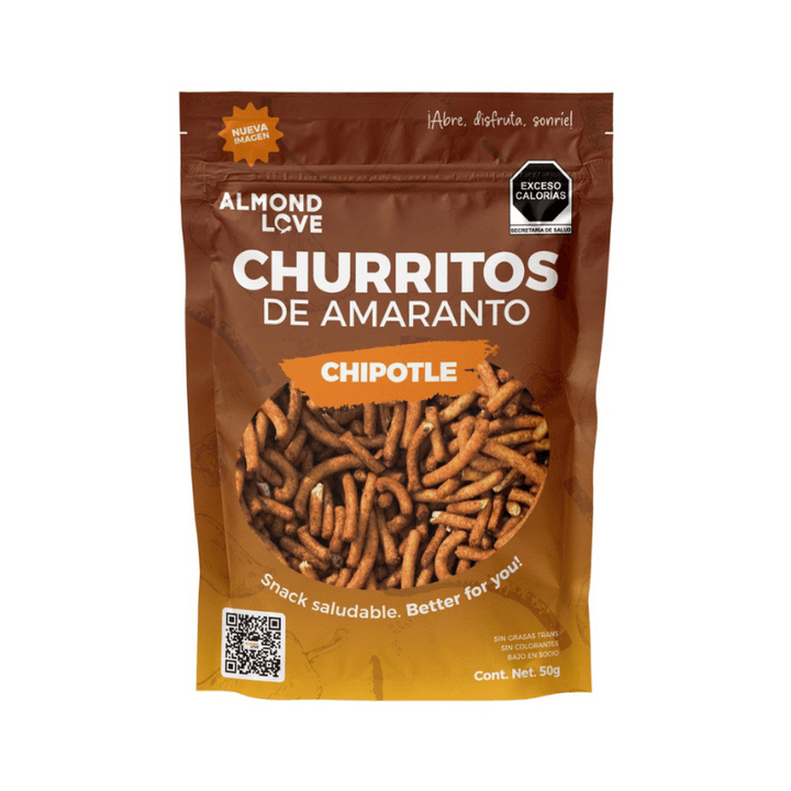 Churritos de Amaranto Sabor Chile Chipotle 50 GR | Almond Love