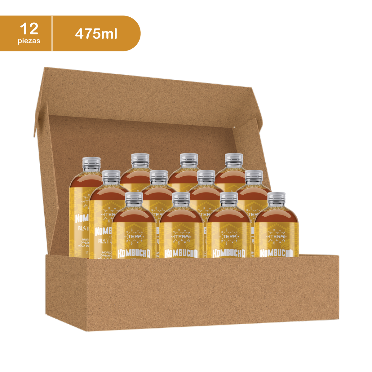 Tera Kombucha Sabor Natural 475 ml (Refrigerado) l Tera